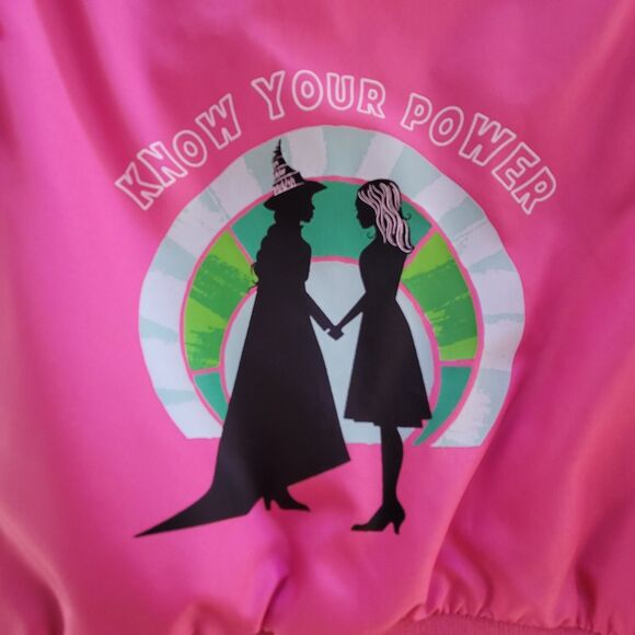 Wicked Girls Full-Zip Pink Mid-weight Ruched Bomber Jacket 10/12 L Glinda Shiz - Picture 4 of 12